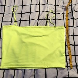 Neon green spaghetti strap tank top